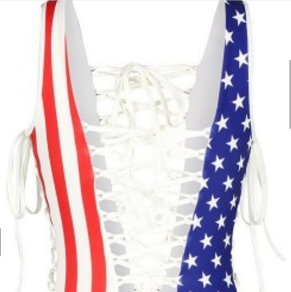 AMERICAN FLAG ONE PIECE BATHING SUIT - Picture 7 of 9